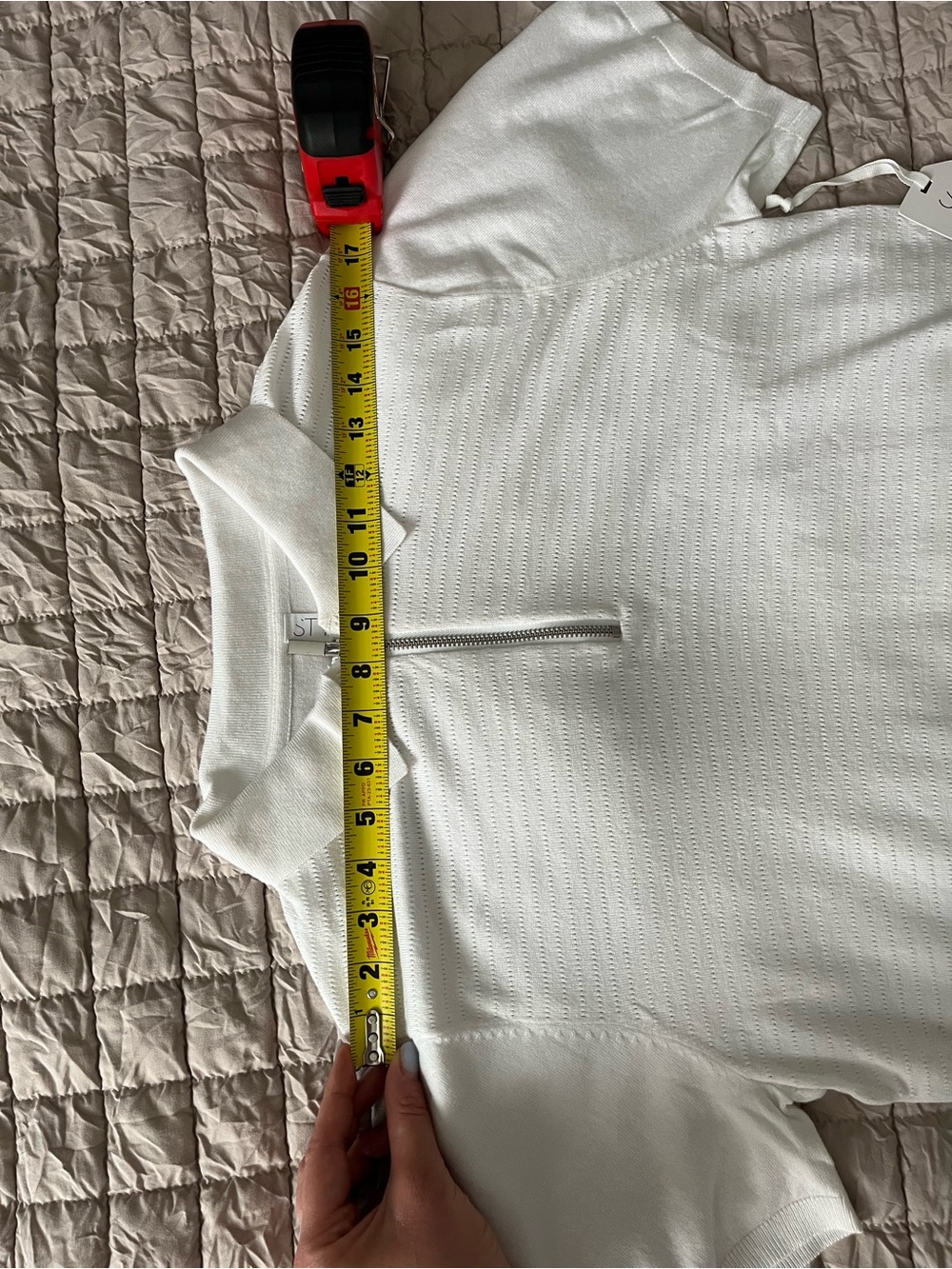 STYLUS Men's White Short-Sleeve Zip Polo - Picture 6 of 8
